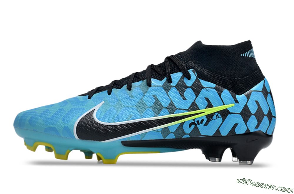 Nike Air Zoom Mercurial Superfly 9 Elite FG Firm Ground Soccer Cleats - Blue/Black/White/Green 2