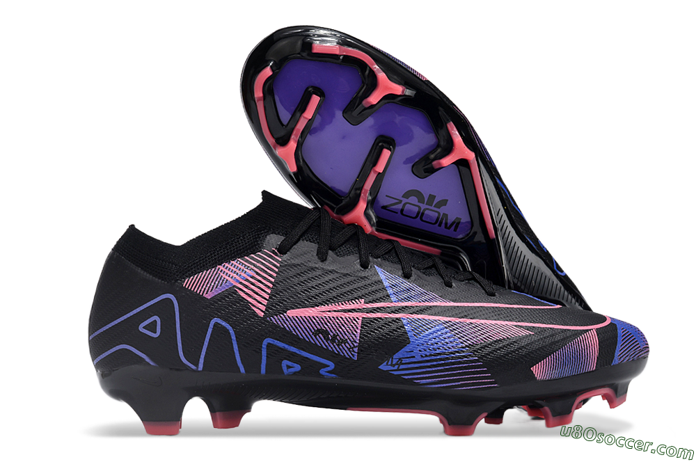 Nike Air Zoom Mercurial Vapor 15 Elite FG Firm Ground Soccer Cleats - Black/Purple/Pink 1