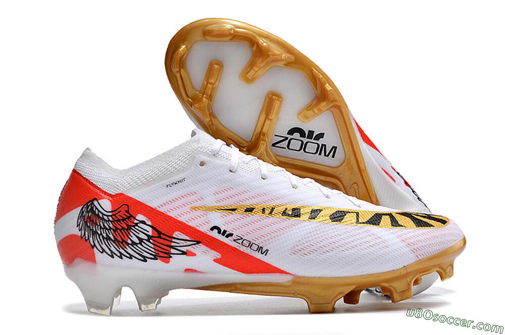 Nike Air Zoom Mercurial Vapor 15 Elite FG Firm Ground Soccer Cleats - White/Gold/Black/Red 1
