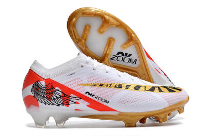 Nike Air Zoom Mercurial Vapor 15 Elite FG Firm Ground Soccer Cleats - White/Gold/Black/Red