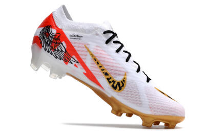Nike Air Zoom Mercurial Vapor 15 Elite FG Firm Ground Soccer Cleats - White/Gold/Black/Red