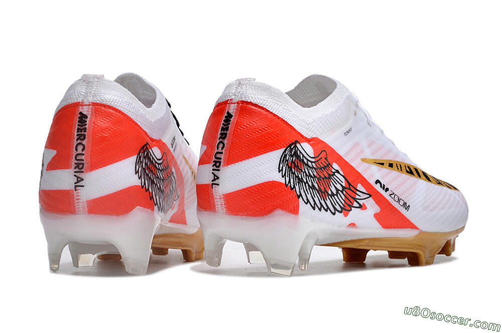Nike Air Zoom Mercurial Vapor 15 Elite FG Firm Ground Soccer Cleats - White/Gold/Black/Red 6