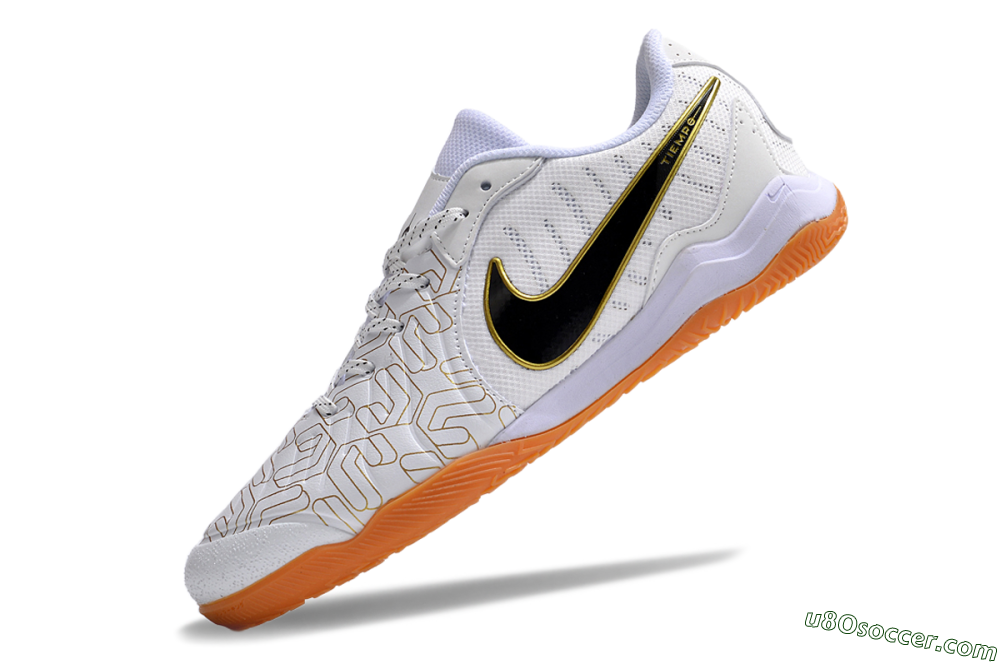 Nike Tiempo Legend 10 Pro IC Indoor & Futsal Soccer Shoes - White/Gold/Black 5