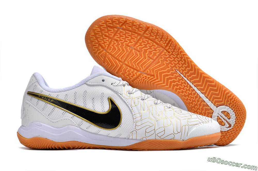 Nike Tiempo Legend 10 Pro IC Indoor & Futsal Soccer Shoes - White/Gold/Black 1