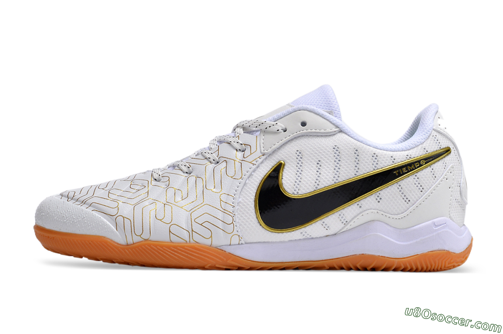 Nike Tiempo Legend 10 Pro IC Indoor & Futsal Soccer Shoes - White/Gold/Black 2