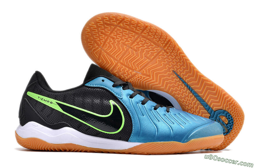 Nike Tiempo Legend 10 Pro IC Indoor & Futsal Soccer Shoes - Blue/Black/Yellow 1