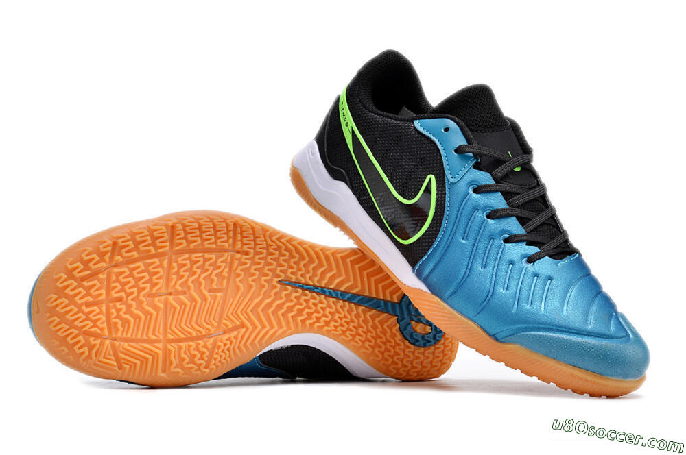 Nike Tiempo Legend 10 Pro IC Indoor & Futsal Soccer Shoes - Blue/Black/Yellow 0