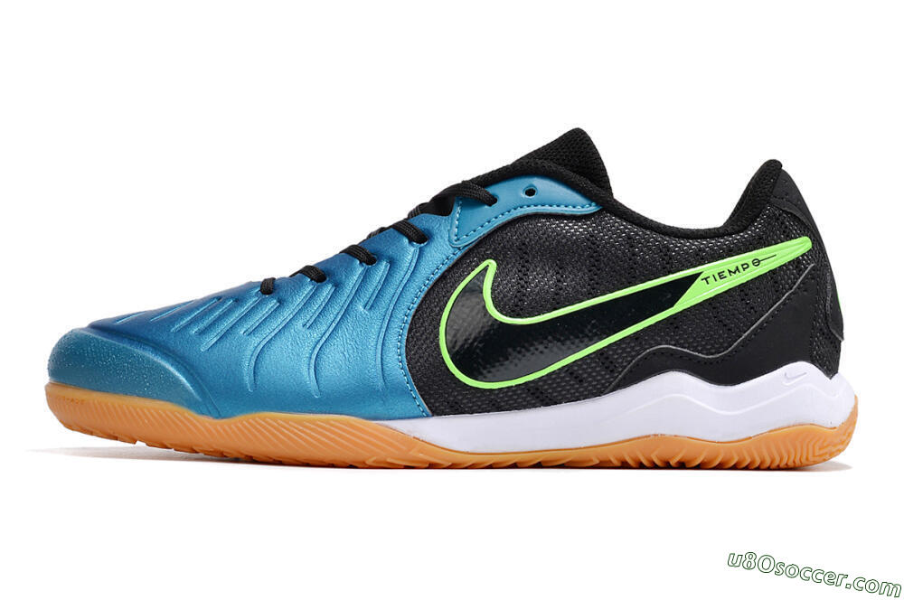 Nike Tiempo Legend 10 Pro IC Indoor & Futsal Soccer Shoes - Blue/Black/Yellow 2
