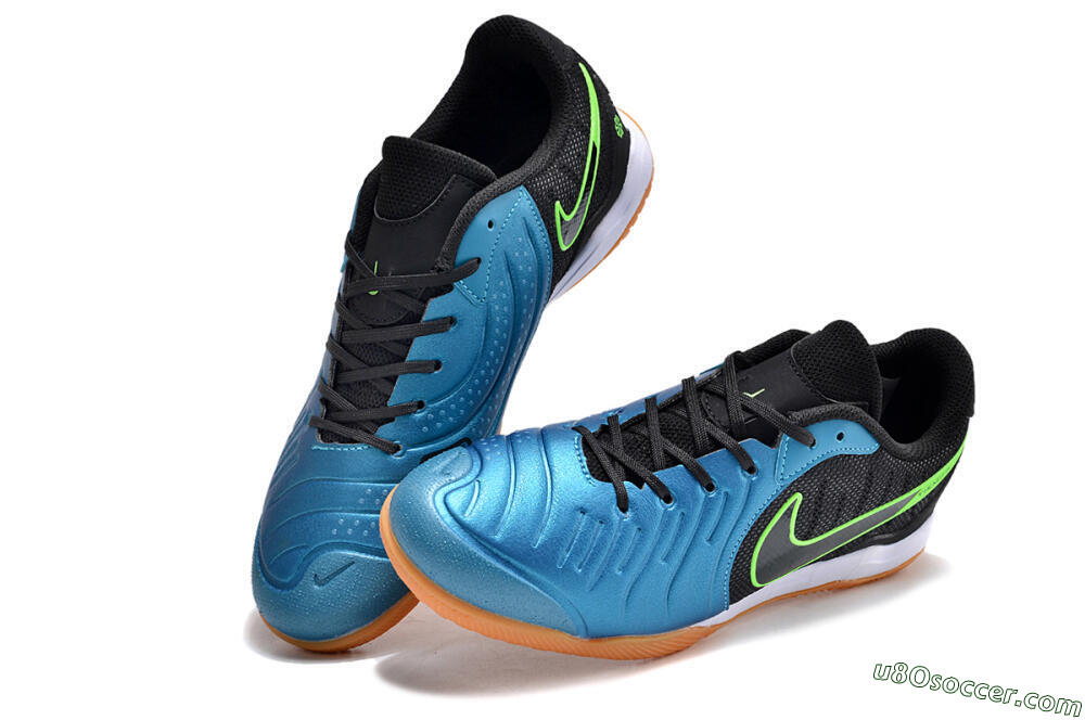Nike Tiempo Legend 10 Pro IC Indoor & Futsal Soccer Shoes - Blue/Black/Yellow 3