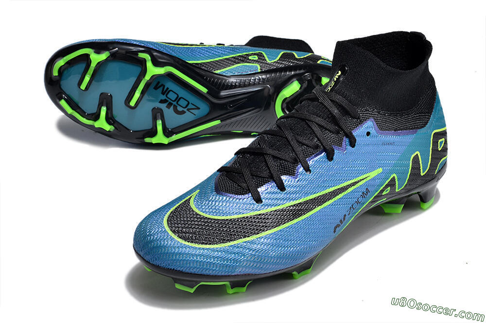 Nike Air Zoom Mercurial Superfly 9 Elite FG Firm Ground Soccer Cleats - Blue/Black/Yellow 3