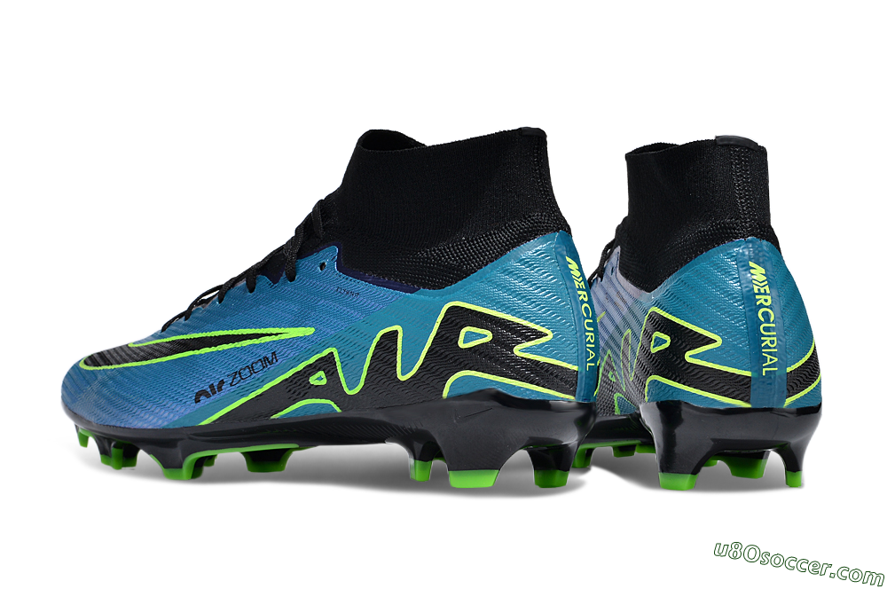 Nike Air Zoom Mercurial Superfly 9 Elite FG Firm Ground Soccer Cleats - Blue/Black/Yellow 5