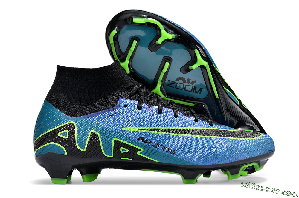 Nike Air Zoom Mercurial Superfly 9 Elite FG Firm Ground Soccer Cleats - Blue/Black/Yellow 1