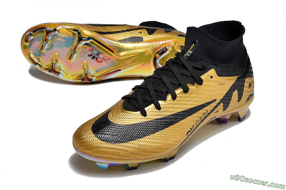 Nike Air Zoom Mercurial Superfly 9 Elite FG Firm Ground Soccer Cleats - Gold/Black 3