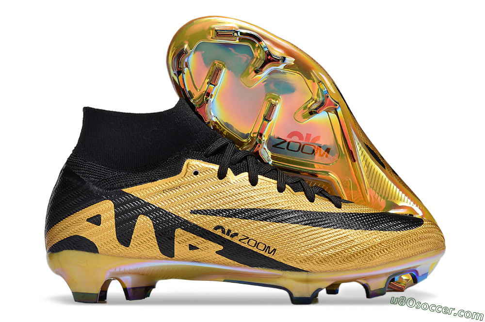 Nike Air Zoom Mercurial Superfly 9 Elite FG Firm Ground Soccer Cleats - Gold/Black 1