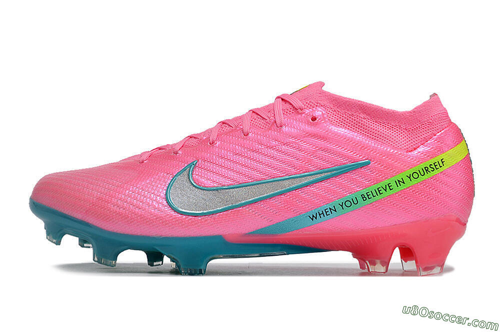 Nike Air Zoom Mercurial Vapor 15 Elite FG Firm Ground Soccer Cleats - Pink/Silver/Blue/Yellow 2