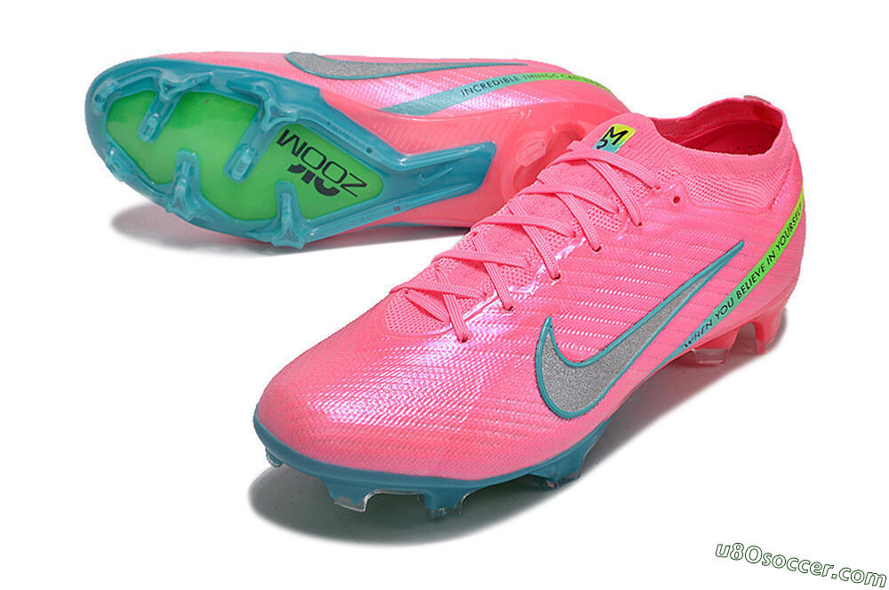 Nike Air Zoom Mercurial Vapor 15 Elite FG Firm Ground Soccer Cleats - Pink/Silver/Blue/Yellow 3