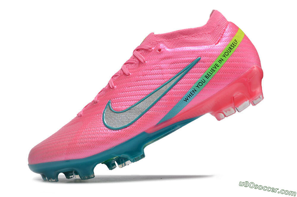 Nike Air Zoom Mercurial Vapor 15 Elite FG Firm Ground Soccer Cleats - Pink/Silver/Blue/Yellow 5