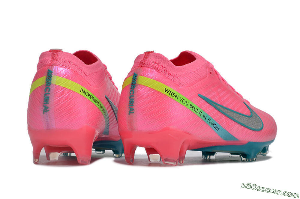 Nike Air Zoom Mercurial Vapor 15 Elite FG Firm Ground Soccer Cleats - Pink/Silver/Blue/Yellow 6