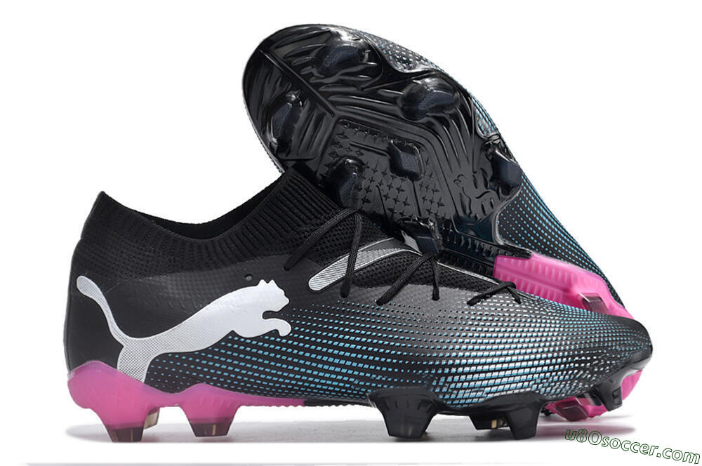 Puma Future Ultimate FG Firm Ground Soccer Cleats - Black/Blue/White/Pink 1