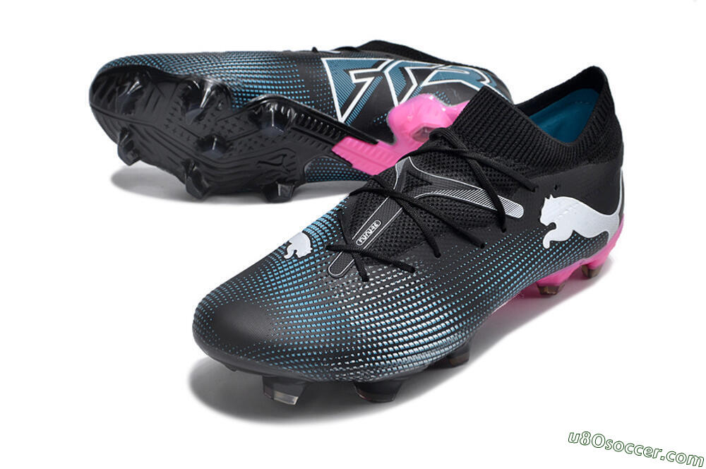 Puma Future Ultimate FG Firm Ground Soccer Cleats - Black/Blue/White/Pink 3