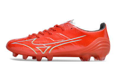 Mizuno Morelia Alpha Made in Japan FG Firm Ground Soccer Cleats - Red/White/Blue/Yellow