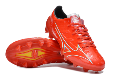 Mizuno Morelia Alpha Made in Japan FG Firm Ground Soccer Cleats - Red/White/Blue/Yellow