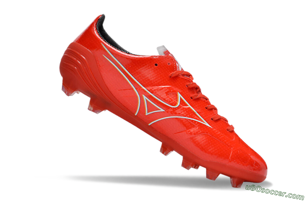 Mizuno Morelia Alpha Made in Japan FG Firm Ground Soccer Cleats - Red/White/Blue/Yellow 4