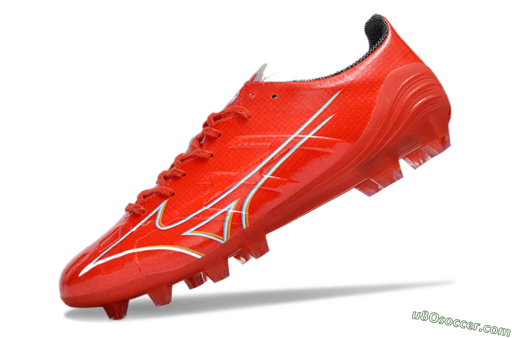 Mizuno Morelia Alpha Made in Japan FG Firm Ground Soccer Cleats - Red/White/Blue/Yellow 5