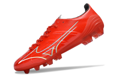 Mizuno Morelia Alpha Made in Japan FG Firm Ground Soccer Cleats - Red/White/Blue/Yellow