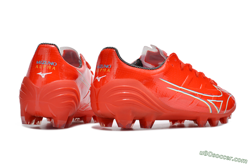 Mizuno Morelia Alpha Made in Japan FG Firm Ground Soccer Cleats - Red/White/Blue/Yellow 6