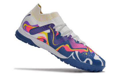 Puma Future X Powercat Tokyo Match TF Artificial Turf Soccer Shoes - White/Purple/Blue/Yellow