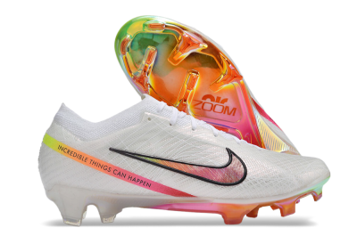 Nike Air Zoom Mercurial Vapor 15 Elite FG Firm Ground Soccer Cleats - White/Pink/Black/Yellow/Gold