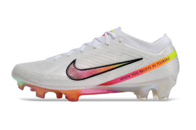 Nike Air Zoom Mercurial Vapor 15 Elite FG Firm Ground Soccer Cleats - White/Pink/Black/Yellow/Gold
