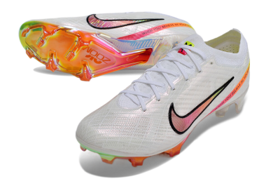 Nike Air Zoom Mercurial Vapor 15 Elite FG Firm Ground Soccer Cleats - White/Pink/Black/Yellow/Gold