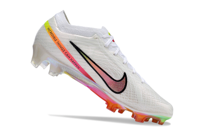 Nike Air Zoom Mercurial Vapor 15 Elite FG Firm Ground Soccer Cleats - White/Pink/Black/Yellow/Gold