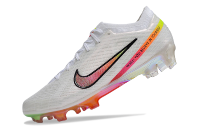 Nike Air Zoom Mercurial Vapor 15 Elite FG Firm Ground Soccer Cleats - White/Pink/Black/Yellow/Gold