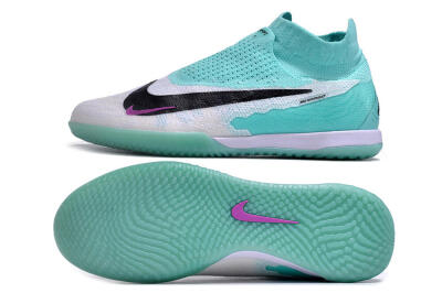 Nike Phantom GX Elite DF Link IC Indoor & Futsal Soccer Shoes - White/Jade/Black/Purple