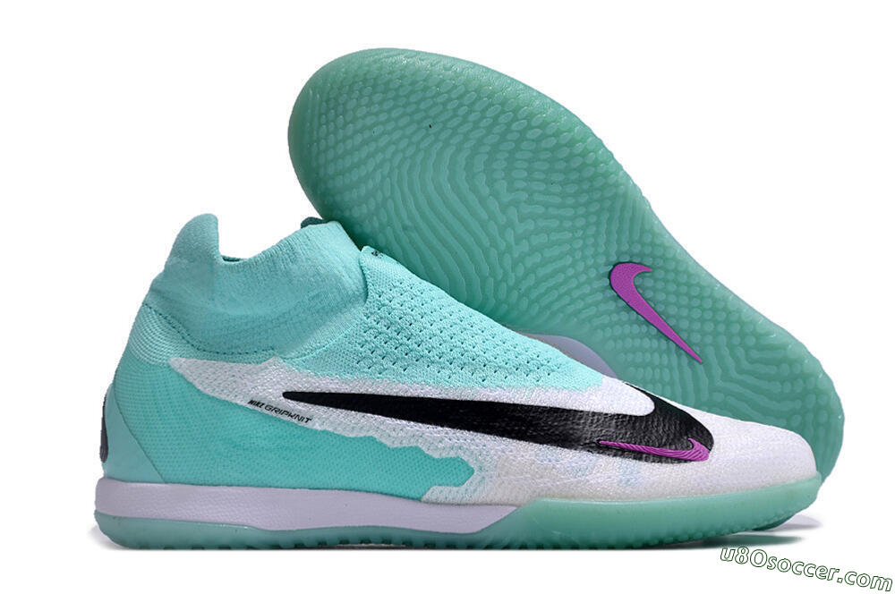 Nike Phantom GX Elite DF Link IC Indoor & Futsal Soccer Shoes - White/Jade/Black/Purple 1