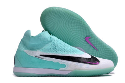Nike Phantom GX Elite DF Link IC Indoor & Futsal Soccer Shoes - White/Jade/Black/Purple