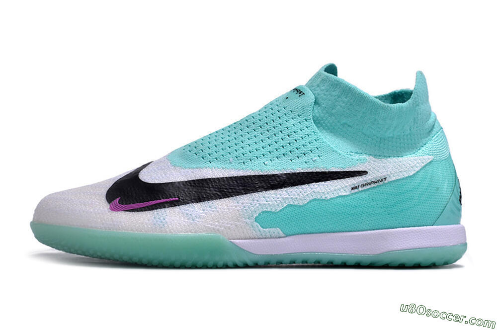 Nike Phantom GX Elite DF Link IC Indoor & Futsal Soccer Shoes - White/Jade/Black/Purple 2