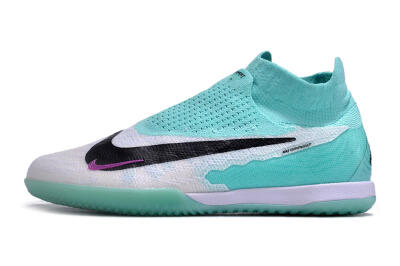 Nike Phantom GX Elite DF Link IC Indoor & Futsal Soccer Shoes - White/Jade/Black/Purple