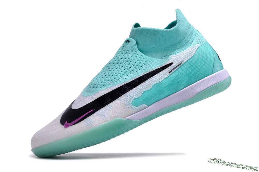 Nike Phantom GX Elite DF Link IC Indoor & Futsal Soccer Shoes - White/Jade/Black/Purple 5