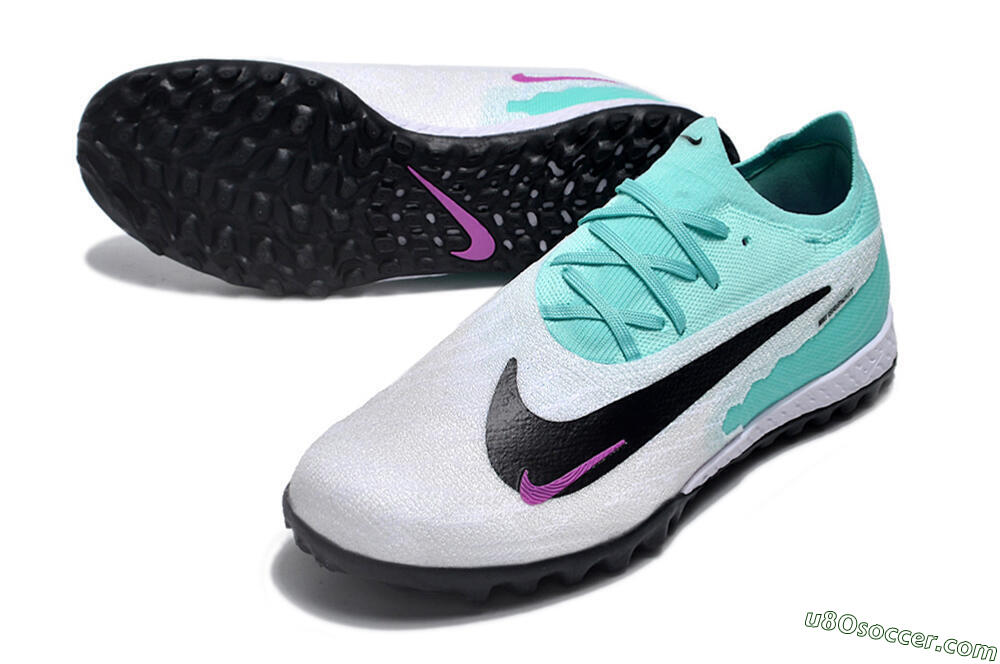 Nike Phantom GX Elite TF Artificial Turf Soccer Shoes - White/Jade/Black/Purple 3