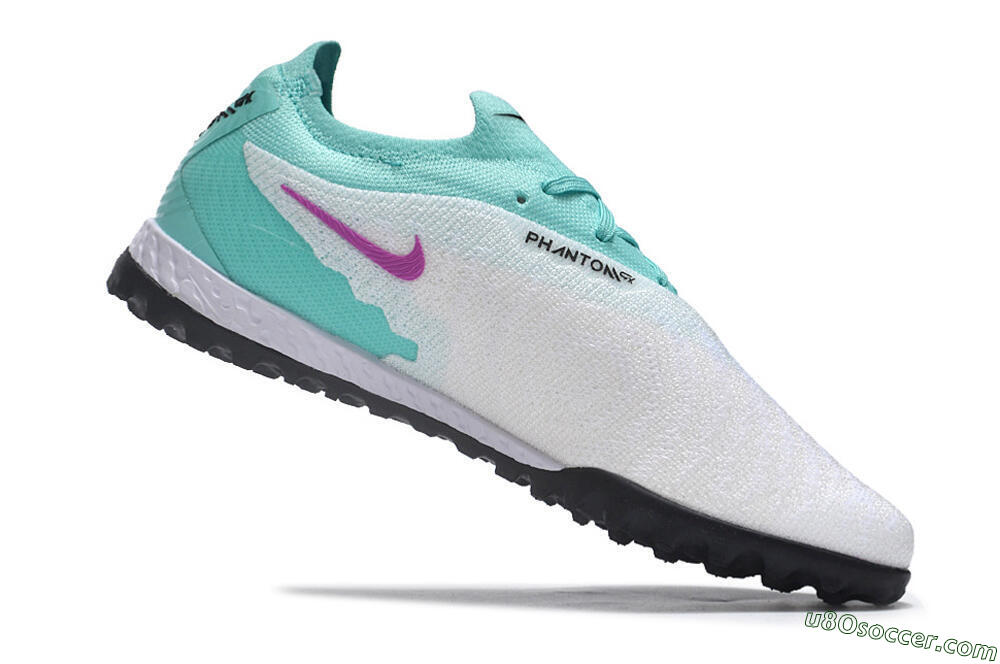 Nike Phantom GX Elite TF Artificial Turf Soccer Shoes - White/Jade/Black/Purple 4