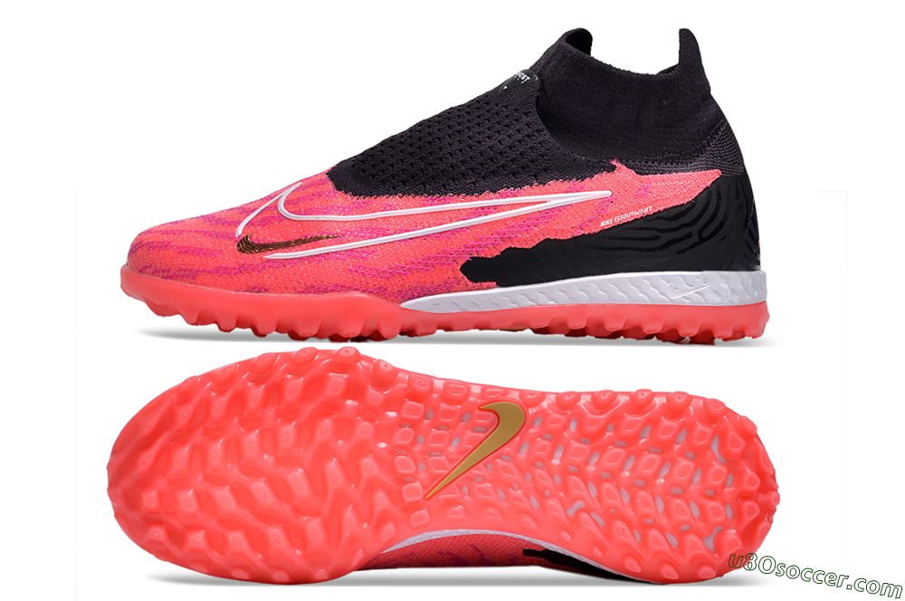 Nike Phantom GX Elite DF Link TF Artificial Turf Soccer Shoes - Pink/Gold/White/Black 0