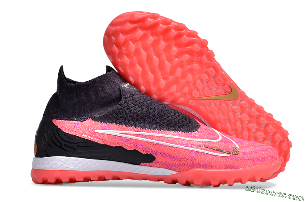 Nike Phantom GX Elite DF Link TF Artificial Turf Soccer Shoes - Pink/Gold/White/Black 1