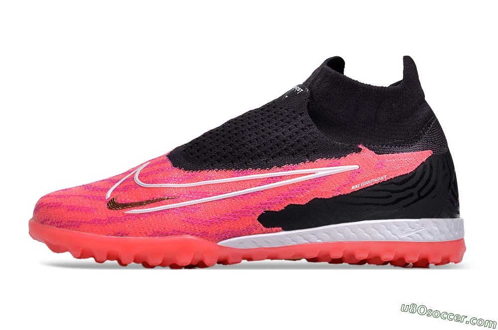 Nike Phantom GX Elite DF Link TF Artificial Turf Soccer Shoes - Pink/Gold/White/Black 2