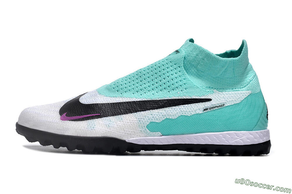 Nike Phantom GX Elite DF Link TF Artificial Turf Soccer Shoes - White/Jade/Black/Purple 2