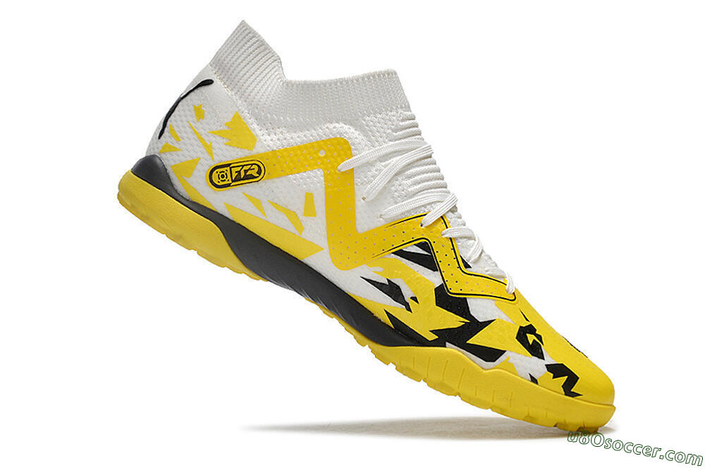 Puma Future X Powercat Tokyo Match TF Artificial Turf Soccer Shoes - Yellow/White/Black 4