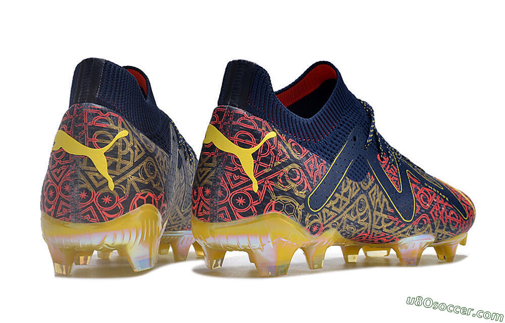 Puma Future Ultimate FG Firm Ground Soccer Cleats - Blue/Red/Gold 6